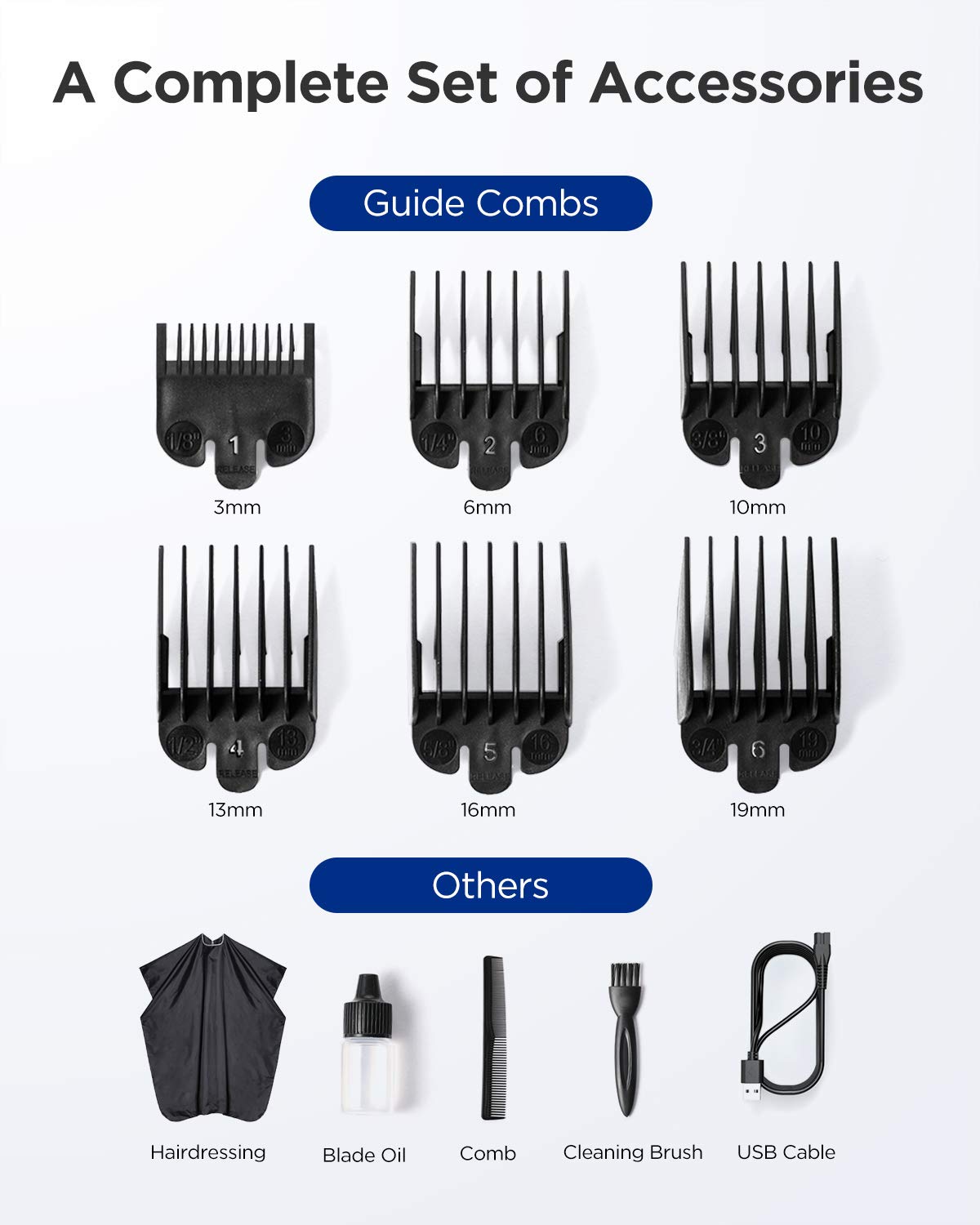 Hair Clipper Accessories  Hair Clipper Combs & Blade Sets